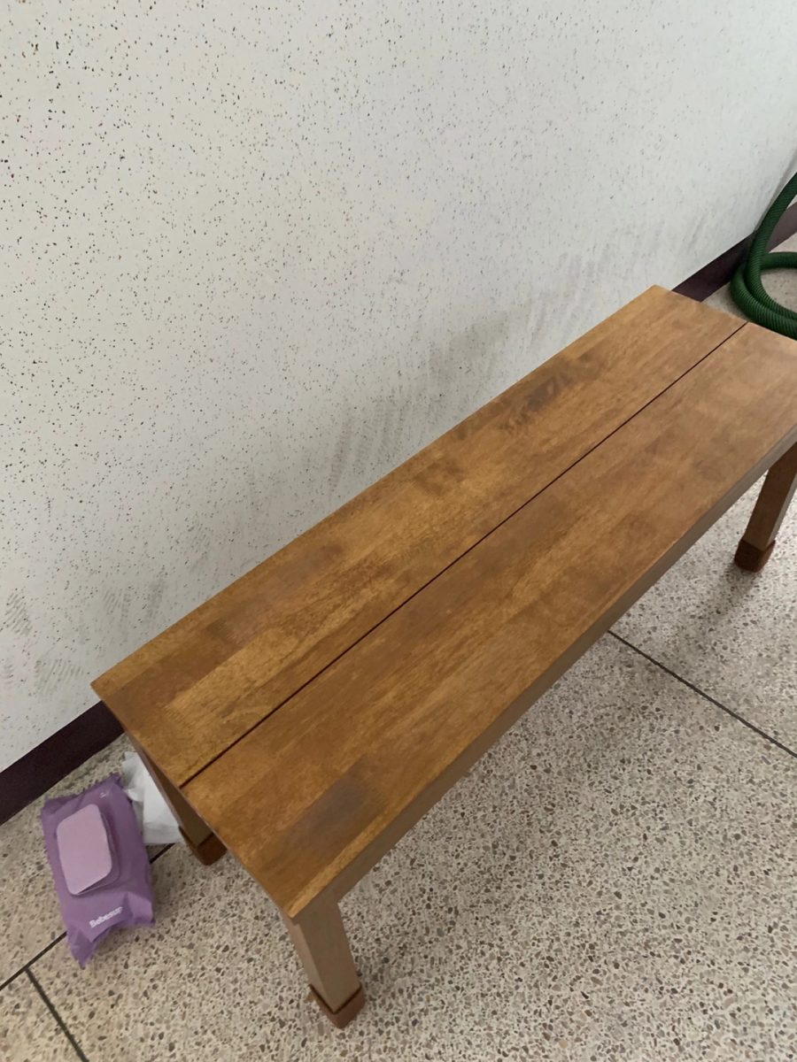 복원 후 벤치 전체 모습